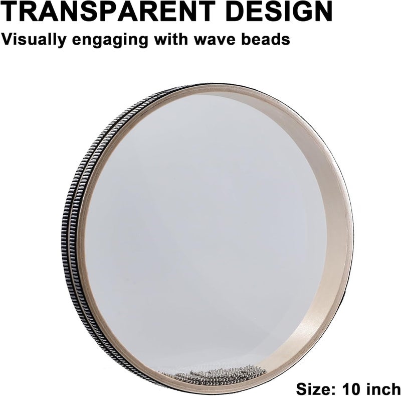 Mihey Wave Bead Ocean Drum, 8 Inch Sea Sound Drum Percussion Instruments for Sound Healing, Sound Therapy and Sound Bath - Image 2